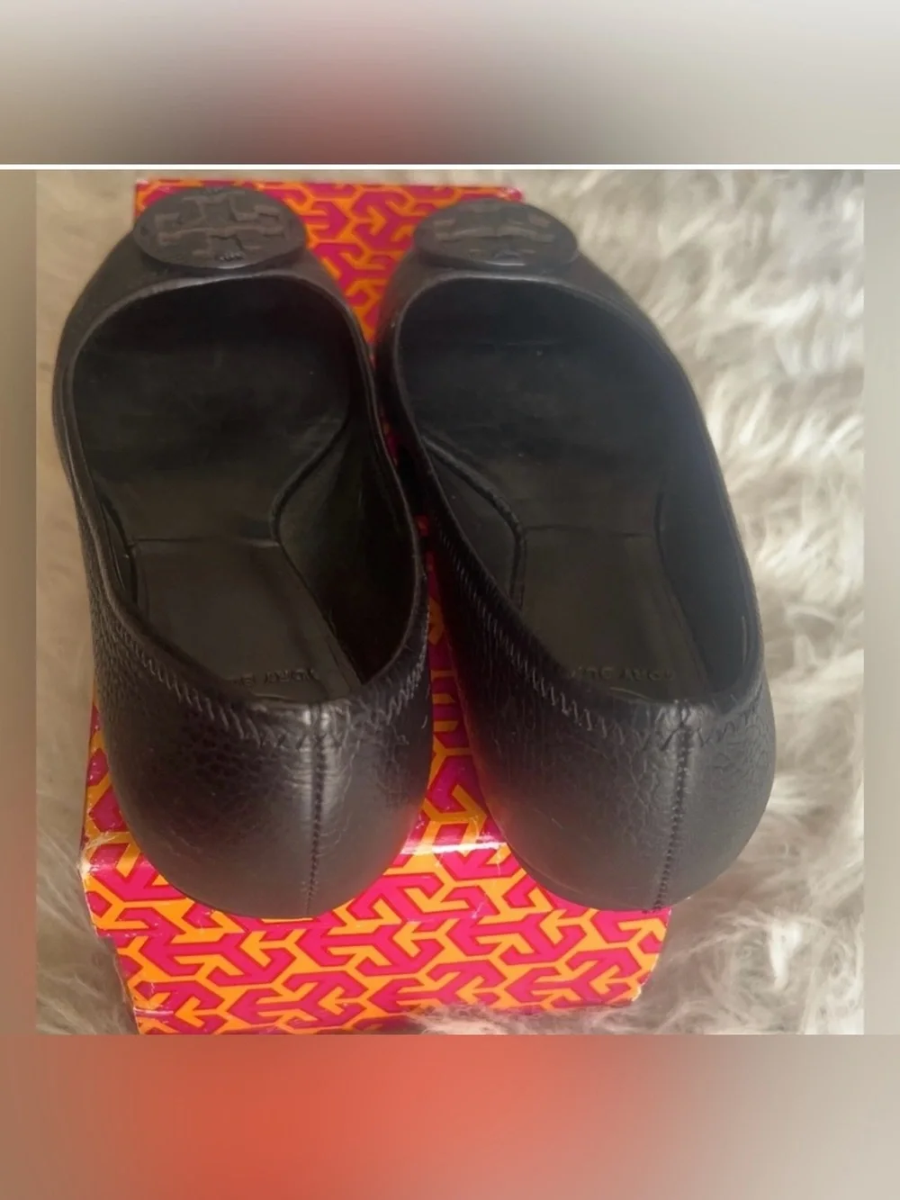Tory Burch | Pebbled Black Leather Ballet Flats Shoes Slip On Women’s